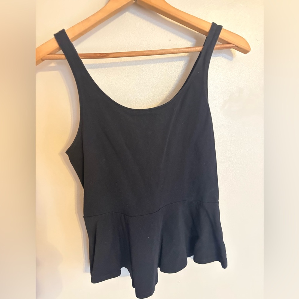 Express Peplum Shirt 
Black Back Zip